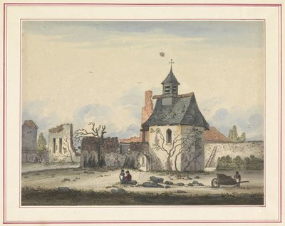 Ruinas de Hougoumont Siete platos de Waterloo y sus alrededores (título de la serie) de Anonymous