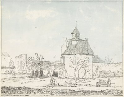 Ruinas de Hougoumont Siete platos de Waterloo y sus alrededores (título de la serie) de Anonymous