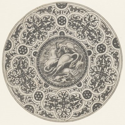 Tazón con aves y moresken Diseño de letreros (título de la serie) de Anonymous