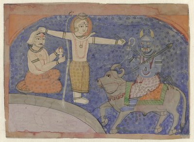 Shiva tötet Yama mit seinem Dreizack von Anonymous