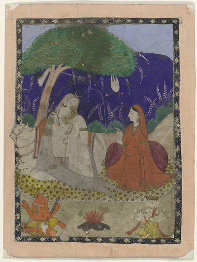 Shiva y Parvati con niños de Anonymous