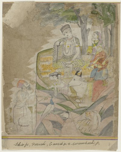 Shiva y Parvati en la montaña de Anonymous