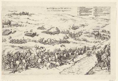 Escoria op de Mookerheide, 1574 Batalla de Moch, bajo el mando del Comendador Maggiore An.o 1574 (título sobre el objeto) de Anonymous
