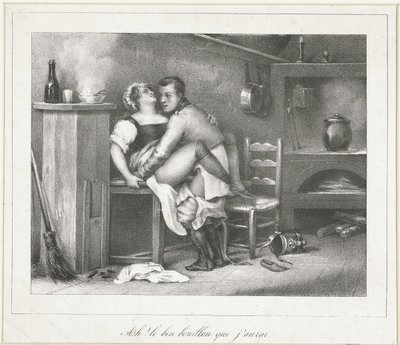 Soldado haciendo el amor con una criada de cocina ¡Ay! le bon bouillon que j