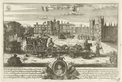 Spotprent op de Engelse pretendiente Charles Edward Stuart, 1745 Despreendenten Trivmph / La rebelión en Escocia a todos los amantes del culto y la libertad (título sobre el objeto) de Anonymous