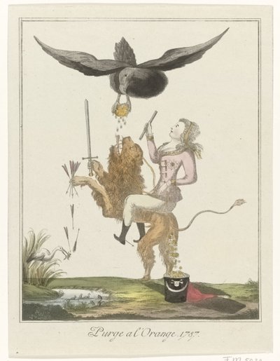 Caricatura del pago holandés a Prusia, 1787 Purga a la naranja. 1787 (título sobre el objeto) de Anonymous