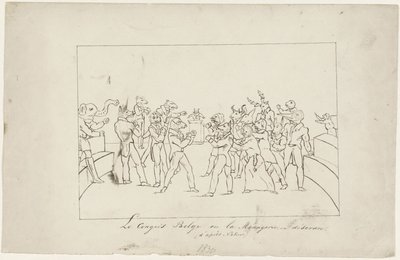 Caricatura que representa el desacuerdo en el Congreso Nacional Belga sobre la elección de un rey, 1831 Le Congress Belge ou la Menagerie en désordre. (d