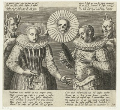 Caricatura sobre la gorguera rígida, hacia 1600 de Anonymous