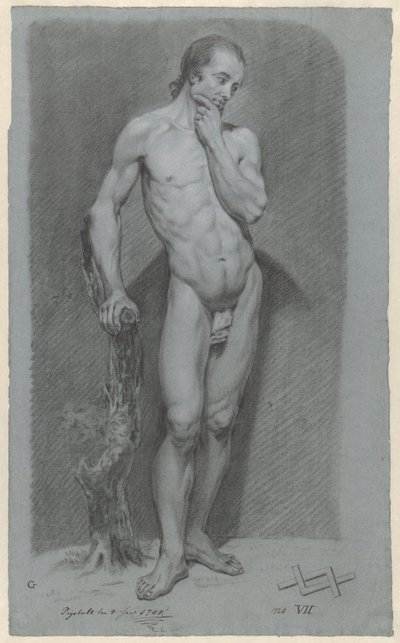 Desnudo masculino de pie de Anonymous