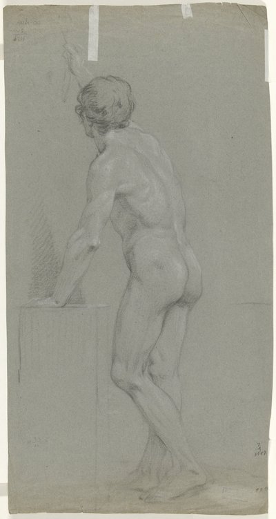 Desnudo masculino de pie, en posición supina hacia la izquierda de Anonymous