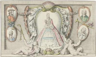Mujer de pie, dos putti y cuatro medallones
Modos de 1730
Mercure de France (título de la serie) de Anonymous