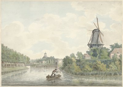 Murallas de Middelburg con el Koepoort, el Oostkerk y un molino de viento de Anonymous