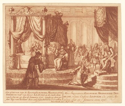 Lecho de muerte de la emperatriz Eleonora de Palatinado-Neuburgo, 19 de enero de 1720
Muerte de la Kyserin Eleonora Magdalena Theresa wede. de Kyser Leopold en la edad de 65 Iaren (...) (título en el objeto) de Anonymous