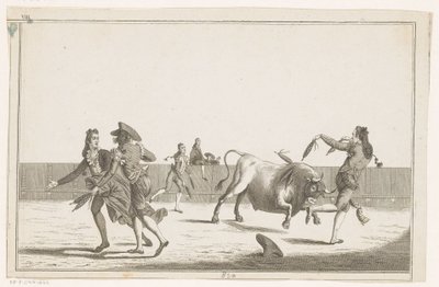 Tauro es retado con banderillas Colección de las principales suertes de una corrida de toros (título de serie sobre objeto) Colección de las maniobras taurinas más importantes (título de la serie) de Anonymous
