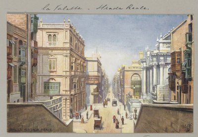 Ruta Real en La Valeta Malta, Strada Reale (título sobre objeto) de Anonymous
