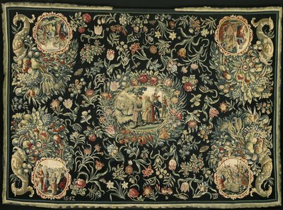 Mantel con la historia de José y estampado de flores de Anonymous