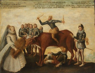 La vaca lechera: Las provincias holandesas, que se rebelan contra el rey español Felipe II, son dirigidas por el príncipe Guillermo de Orange, Los Estados Generales solicitan ayuda a la reina Isabel I de Anonymous