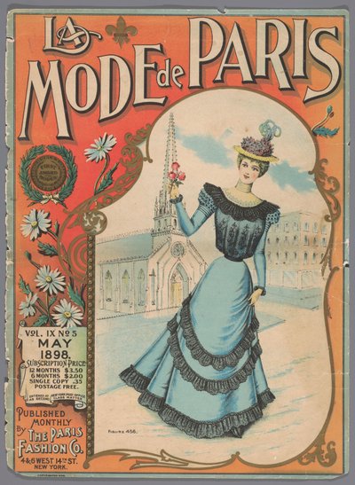 La revista de moda como tentadora La Mode de Paris, mayo de 1898, vol. IX, No. 5, Figura 456 de Anonymous