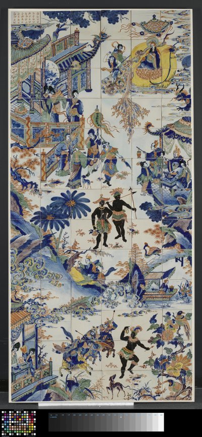 Panel de azulejos con un paisaje chino Panel de azulejos con paisaje chino de Anonymous