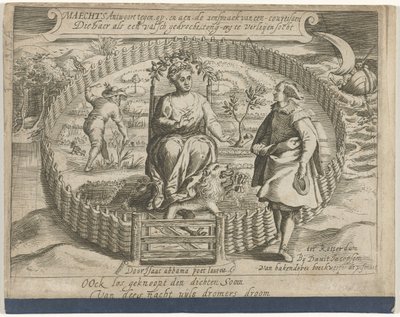 Portada del folleto: Maechts responde contra, sobre y aen, el discurso de una cortesana / Die haer als een false monstrosity, tongue-erg to leijen socht, 1617 de Anonymous