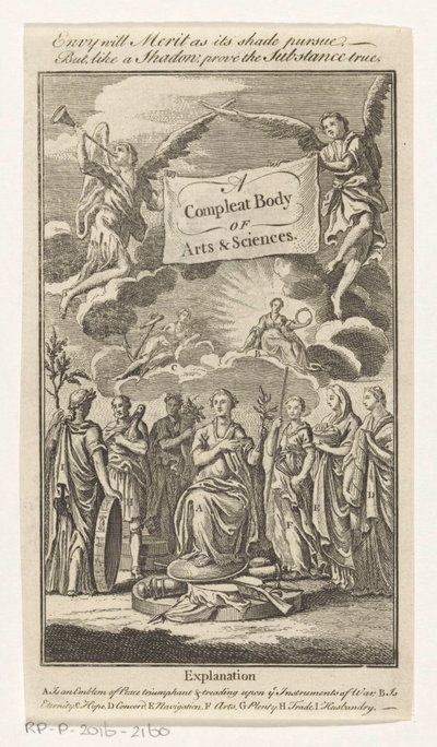 Triomf van Vrede Un cuerpo completo de artes y ciencias (título en el objeto) Titelpagina voor: Sn, The Universal Magazin of Knowledge and Pleasure Vol III, 1748 de Anonymous