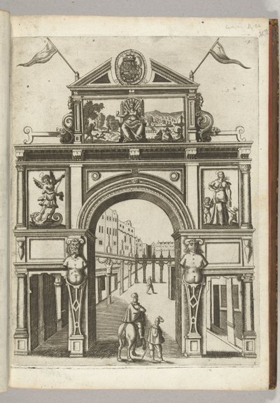 Puerta triunfal con la doncella de la ciudad, 1594 de Anonymous