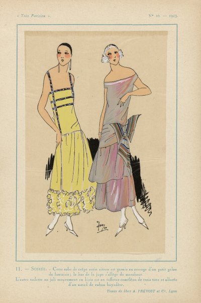 Muy parisino, 1923, nº 10: 11. - TARDE. - Este vestido de crepé... de Anonymous