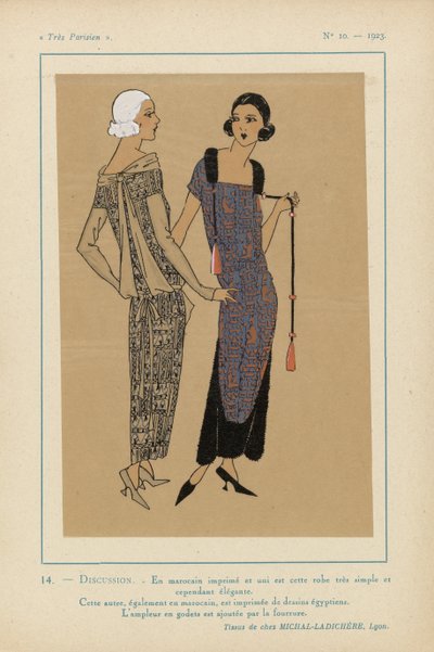 Muy parisino, 1923, nº 10: 14.- DISCUSIÓN. - En estampado marroquí... de Anonymous