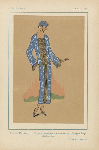 Muy parisino, 1923, nº 10: 15.- PASSEREAU. - Vestido raso damasco... de Anonymous