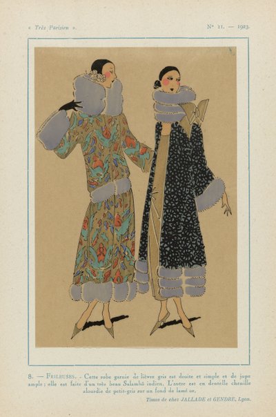 Muy parisino, 1923, nº 11: 8. - FRILEUSES. - Este vestido adornado con liebre gris... de Anonymous