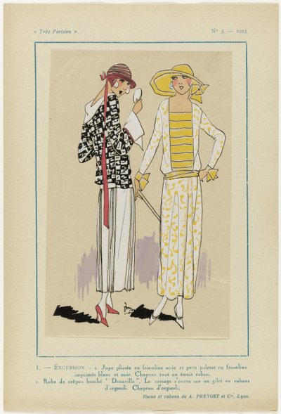 Muy parisino, 1923, nº 5: 1. - EXCURSIÓN. - 1. Falda plisada... de Anonymous