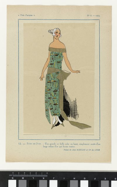 Muy parisino, 1923, nº 6: 12.- TARDE DE JUNIO. - Un vestido grande y hermoso... de Anonymous