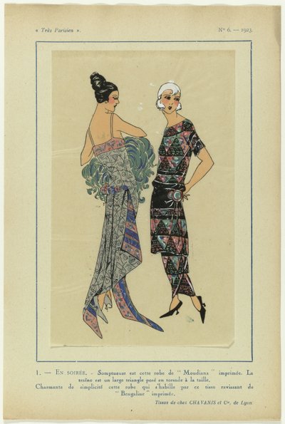 Muy parisino, 1923, nº 6: 1 - POR LA TARDE. - Suntuoso es este vestido... de Anonymous