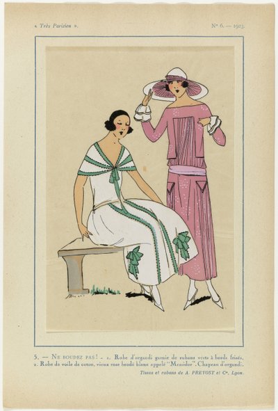 Muy parisino, 1923, nº 6: 5.- ¡NO ALMA! - 1. Vestido de organdí... de Anonymous
