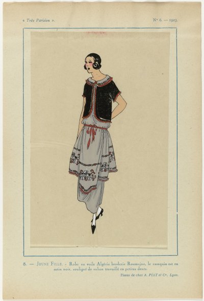 Muy parisino, 1923, nº 6: 8. JOVEN. - Vestido velo Argelia... de Anonymous