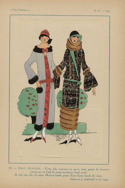 Muy parisino, 1923, nº 8: 13.- DULCE OTOÑO. - Este vestido de abrigo... de Anonymous