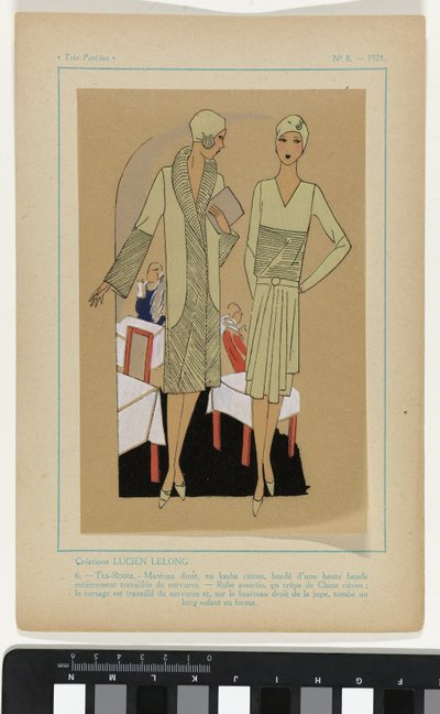 Très Parisien, 1928, nº 8: Creaciones LUCIEN LELONG / 6. - TEA-ROOM... de Anonymous
