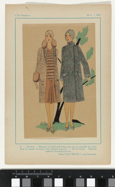 Très Parisien, 1928, nº 9: 8.0 - JUVENTUD. Abrigo en Kadsourah... de Anonymous