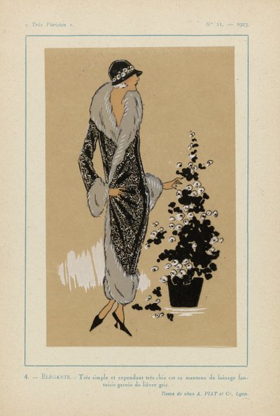 Muy parisino. Moda, Chic, Elegancia Muy parisino, 1923, nº 11: 4. - ELEGANTE. - Muy simple y a la vez muy chic... de Anonymous