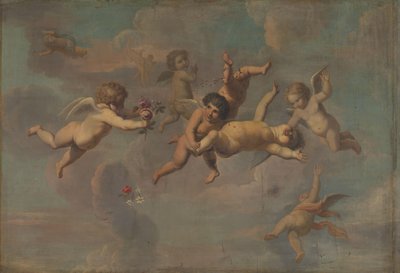 Putti con flores de Anonymous
