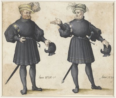 Dos sirvientes de la corte vestidos de negro de Anonymous