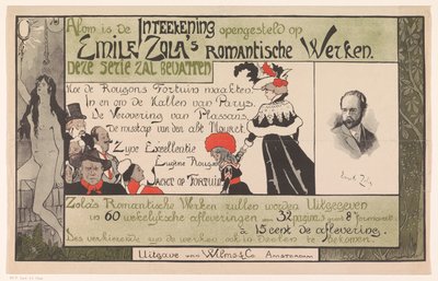 Prospecto de la editorial para las obras románticas de Emile Zola de Anonymous