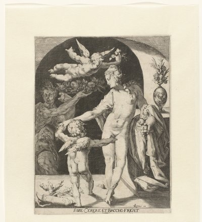 Venus conoció a Amor en un fauno Venus se congela sin Ceres y Baco (título sobre el objeto) de Anonymous