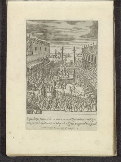 Viering van Vette Donderdag en la Piazzetta te Venetië Scènes uit het Venetiaanse leven (título de la serie) Habiti d