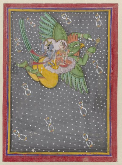 Vishnu y Lakshmi en el pájaro Garuda de Anonymous