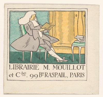 Tarjeta de visita de la librería M. Mouillot et cie en París de Anonymous