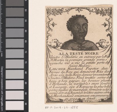 Tarjeta de visita de la papelería Larcher en París
A la teste noir (título en el objeto) de Anonymous