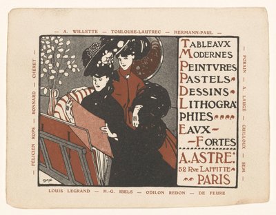 Tarjeta de visita del marchante de arte Achille Astre en París de Anonymous