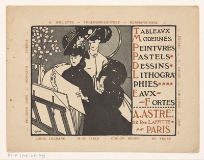 Tarjeta de visita del marchante de arte Achille Astre en París de Anonymous