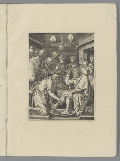 Voetwassing de Peter The Little Pass (título de la serie) Figura de Passio Christi Ab Alberto Durer Nuremberg (título de la serie) de Anonymous